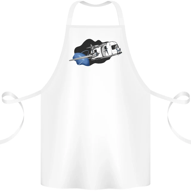 Funny Caravan Space Shuttle Caravanning Cotton Apron 100% Organic
