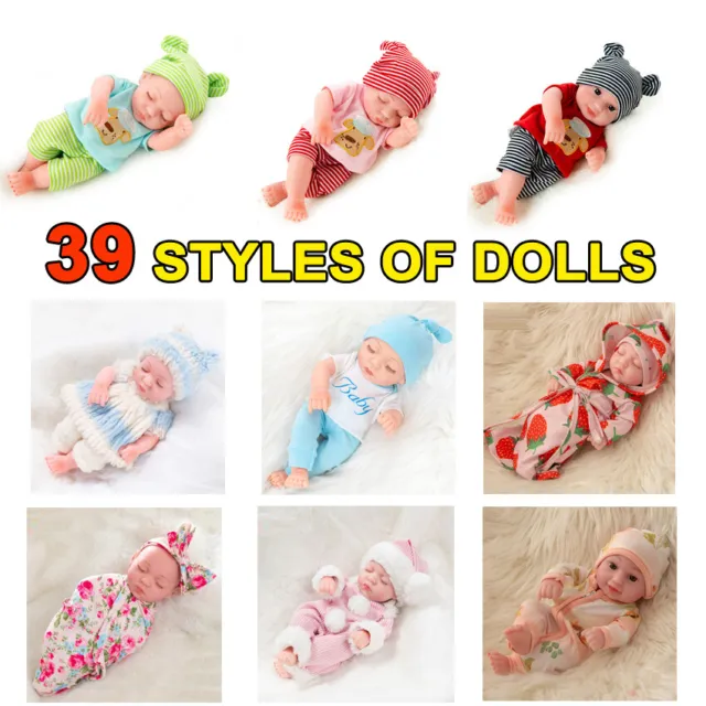 8/10 Inch Newborn Reborn Baby Realistic Kids Doll Toys Full Body Handmade Gift