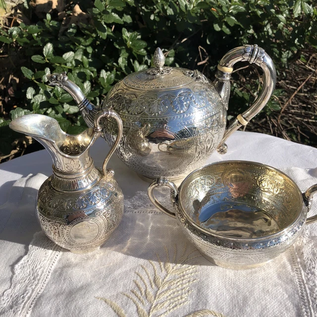 RARE VICTORIAN BERNARD Brothers Tea Set Teapot Milk Jug Sugar Bowl