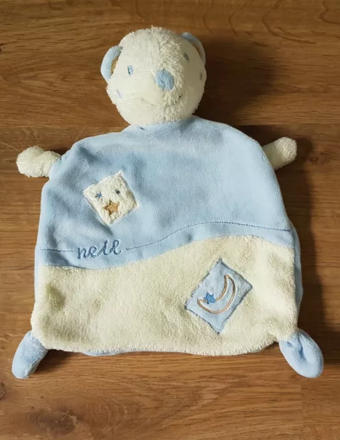 A6-Doudou SAUTHON Ours NEIL plat Bleu Blanc