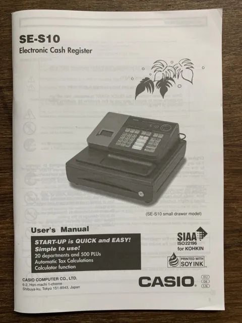 SE- S10 Electronic Cash Register Users Manual