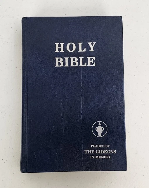 HOLY BIBLE PLACED By the Gideons KJV Hardcover 2008 Blue & Silver Green