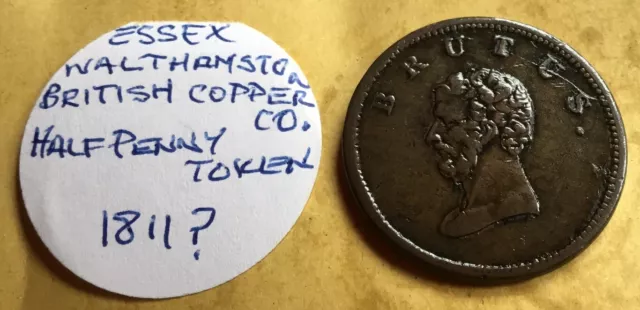 Essex Walthamstow Brutus.Reverse Wreath British Copper Co.1811 Halfpenny Token.