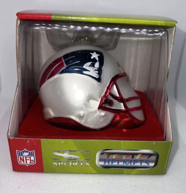 New England Patriots NFL Team Helmet Blown Glass Hand-Painted Ornament