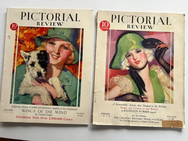 2 Vintage Magazines February September 1929 Pictorial Review