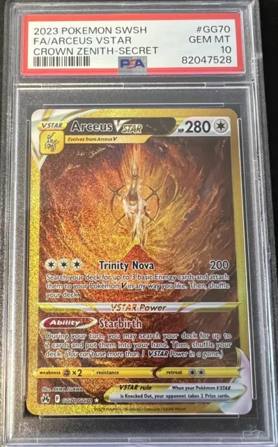 2023 Pokémon Swsh Fa/Arceus Vstar Crown Zenith-Secret Psa 10 Gemas Mt 🙂