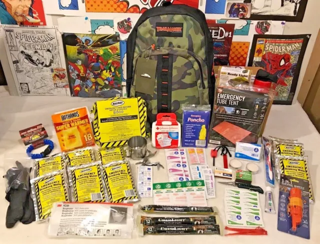 72 Hour (3 Day) Emergency Disaster Survival Kit w/ Food & Water Bug Out Bag GIFT