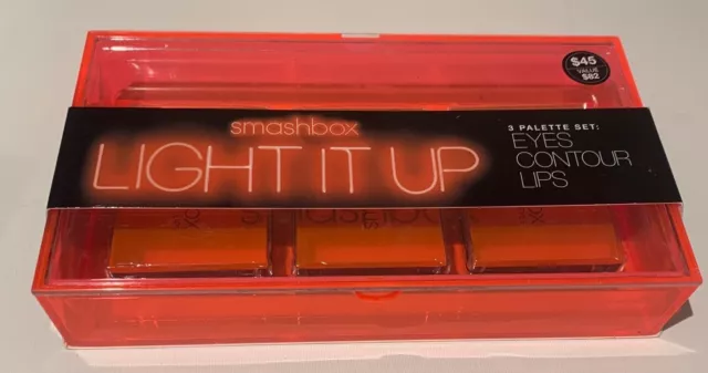 Smashbox BELIGHT IT UP. Neonbox. 3er Palettenset: Augen, Kontur, Lippen. BRANDNEU