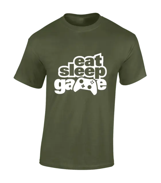 T-Shirt Da Uomo Eat Sleep Game Gaming Design Regalo Idea Pc Computer 7