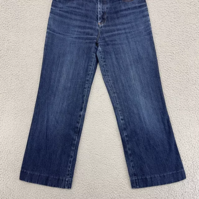 A.P.C. APC Jeans Womens Size 26 Blue Sailor Cropped Denim Whisker Distressed 3