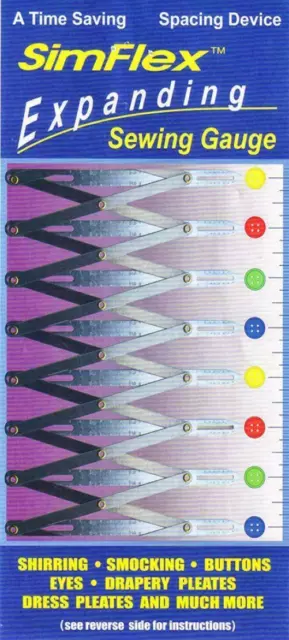 Dispositivo de espaciado medidor de costura expansivo SimFlex para botones, pliegues y artesanías