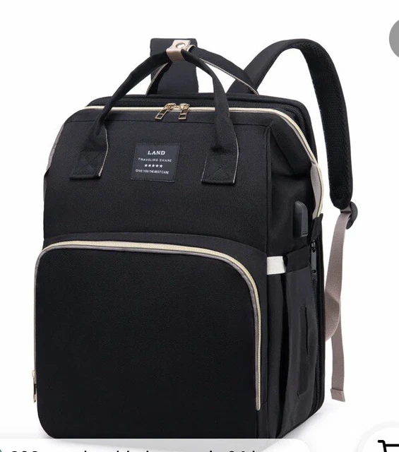 Land Traveling Share Diaper Bag Backpack Black