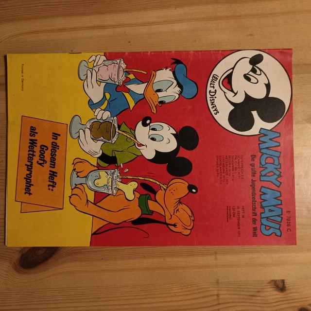 Micky Maus 1972 Heft 38 Walt Disney, Z. 1 mit allen Beilagen