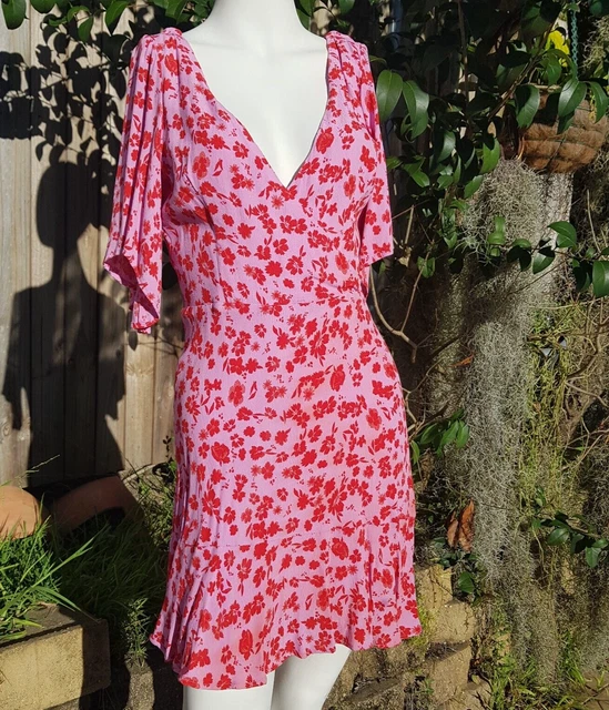 KOOKAI DRESS MAGNOLIA Vee pink red Floral Size 36 AU 8 NWT RRP 180 79.99 PicClick AU