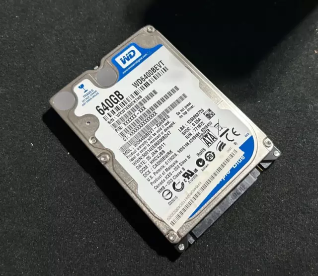 Western Digital Scorpio Blue 640GB WD6400BEVT 5400RPM 2.5" Laptop HDD Hard Drive