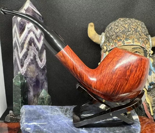 •Refreshed• Lg SAVINELLI LINEA ARTISAN Bent Apple Flame Grain Briar Pipe Italy