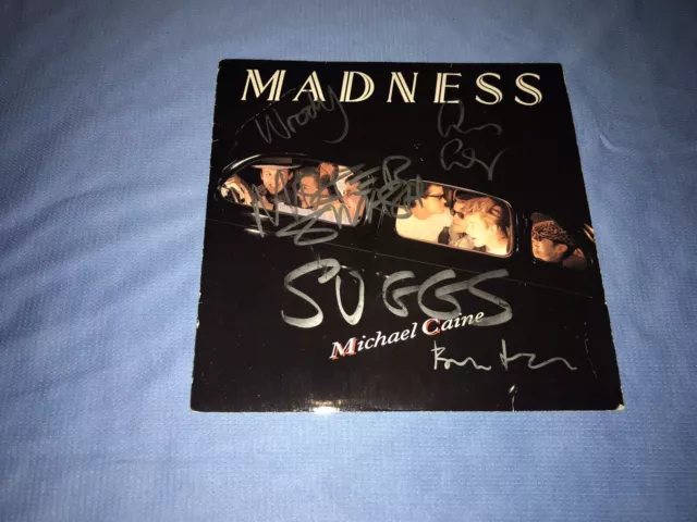 Authentic Hand Signed Madness 7 Inch Vinyl / LP Cover - COA - Suggs