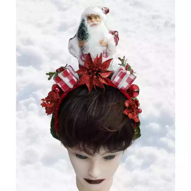 Ho, Ho, Ho! Ugly Christmas Festive Holiday Santa Headband Headpiece Handmade
