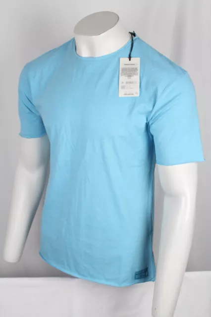 SCOTCH & SODA Men's Raw Edge Organic Cotton T-Shirt Short Sleeve Topaz ...