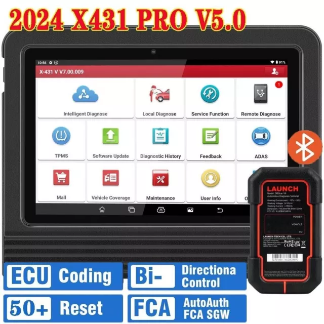 2024 Elite LAUNCH X431 V + 5.0 PRO5 OBD2 Car Diagnostic Tool Scanner Key Coding