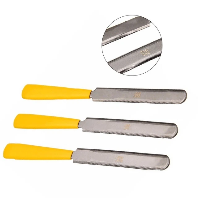 Kit strumenti file slot dado per chitarra 3 pz set per riparazione liutaio giall