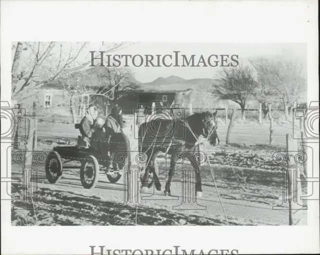 1968 Press Photo Mennonite Family Travels by Horse & Buggy, Chihuahua, Mexico