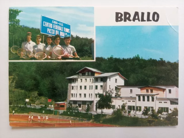 CARTOLINA PASSO DEL BRALLO (Pregola - Pavia) Centro Federale Tennis - 1971