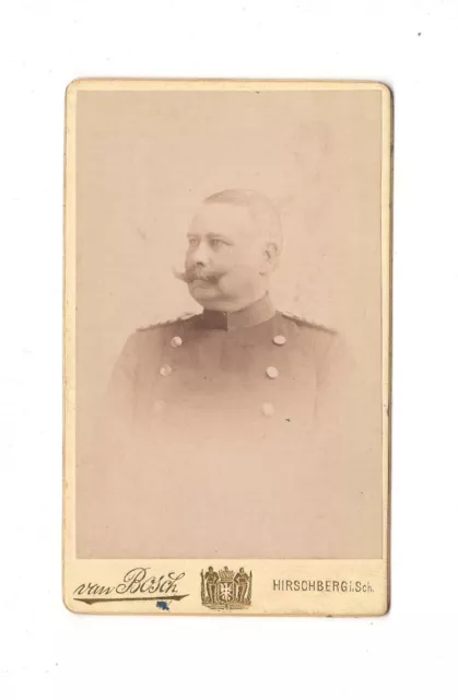 CDV Foto Soldat / Major mit Widmung - Hirschberg in Schlesien 1895