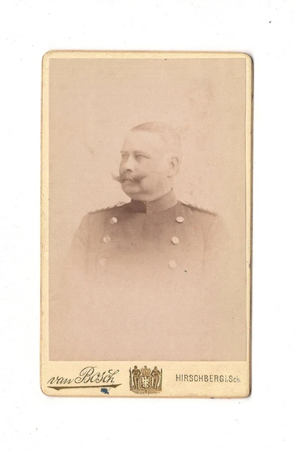CDV Foto Soldat / Major mit Widmung - Hirschberg in Schlesien 1895