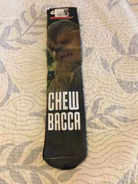 NWT Mens Lot of 2 Pairs of Disney Star Wars Chew Bacca Socks Size 6-12