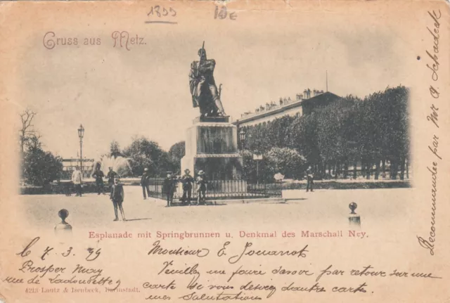Carte postale ancienne MOSELLE METZ gruss aus timbrée 1899