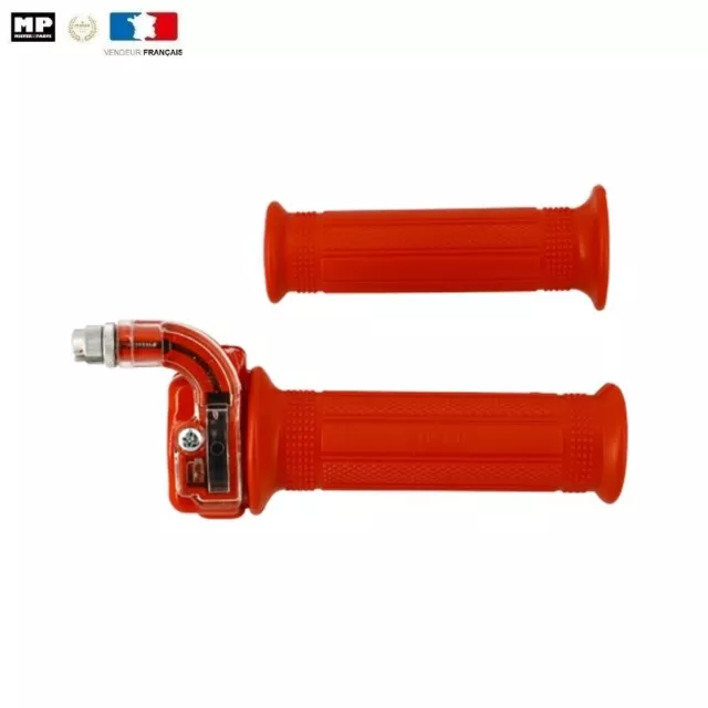 Paire de Poignée de Gaz MINI  type Targa Rouge scooter cyclo moto Mobylette