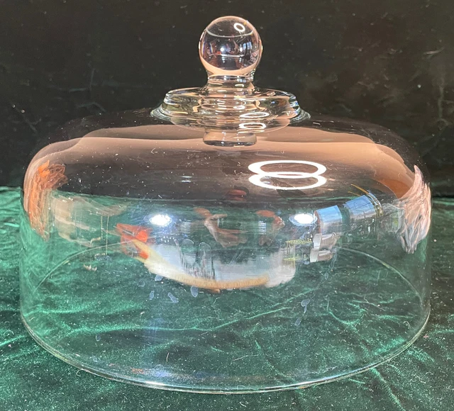 Mosser Clear Glass Dome Cake Dessert Cover Fits a 9" cake. (11.5" x 6.5")