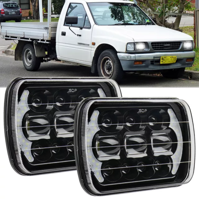 Pair 7x6'' 5x7'' LED Projector Headlights w/DRL For Toyota Hilux Holden Rodeo