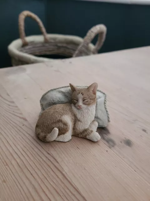 Cute Boxed Sherratt + Simpson Kitten + Cushion Figure Ornament