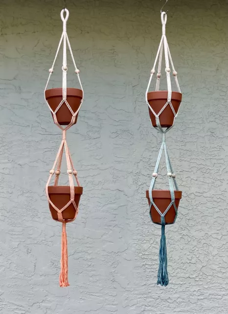 Plant Hanger Colorful Macrame Rope Hanging Planter Holder Boho Decor Colors