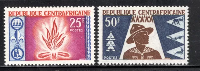 Central African Republic Stamp Scott #56-57, Boy Scouts, Set of 2 MNH SCV$2.25