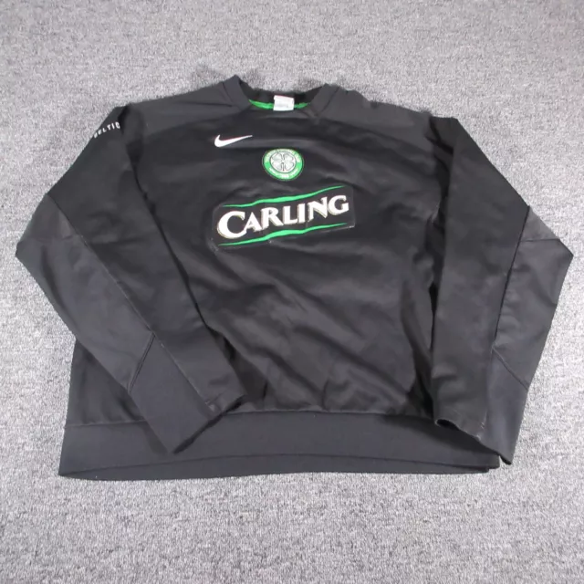 CELTIC FOOTBALL CLUB Sweater Mens Large Black green Pullover Nike Storm ...