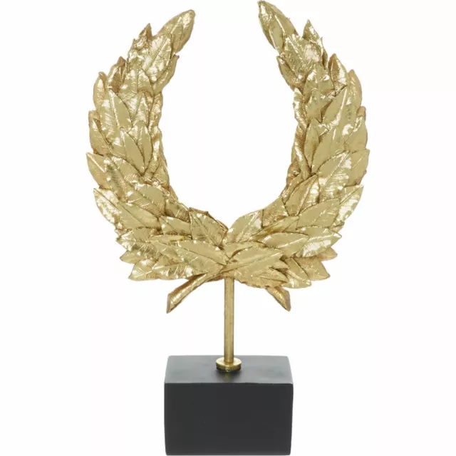 Gold Tone Laurel Wreath Ornament On Stand