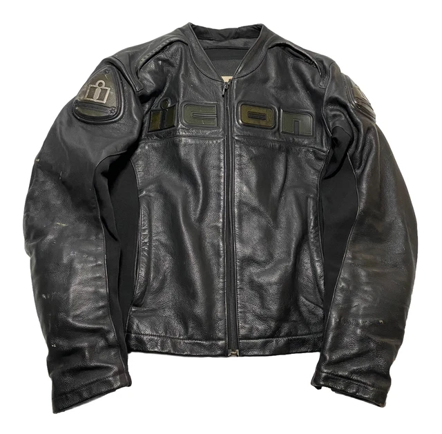 Icon Accelerant Perforated Motorcycle Jacket, Size Medium Black S1