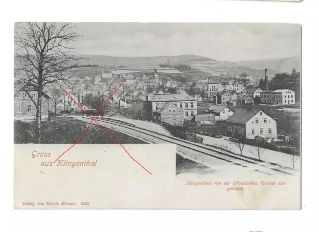 Nr.52124 AK  Gruss aus Klingenthal Eisenbahn Gleis Sachsen um 1900