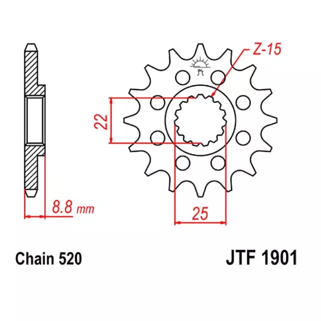 RACING SPROCKET Z15 520 726.47.81 for Husqvarna 450 FE 4T 2014-2024