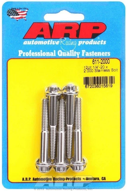 Arp S/S Bolt Kit - 12pt. (5) 1/4-20 x 2.000 611-2000