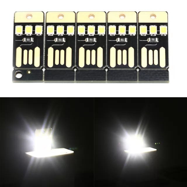 5PCS Night Lamp Mini Pocket Card USB Power LED 0.2W Light for Computer Laptop xb