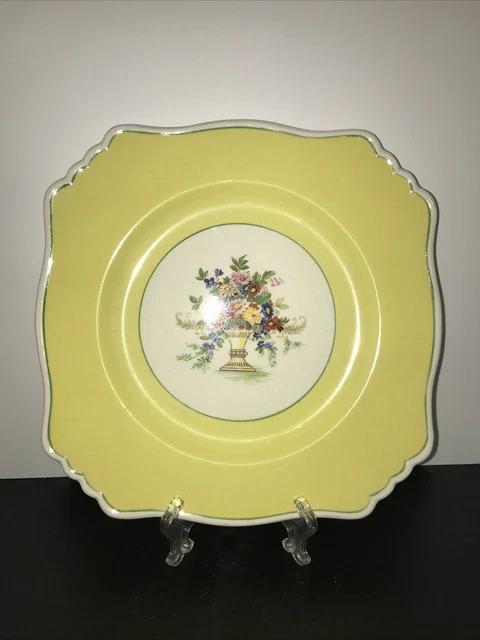 ROYAL WINTON GRIMWADES YELLOW MORN SQUARE SALAD PLATE 1930's
