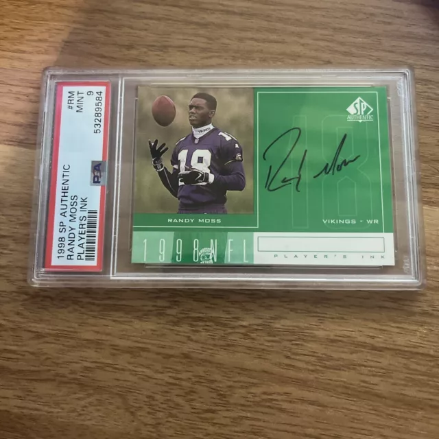 Randy Moss Psa 9 1998 Ud Sp Authentic #Rm Rookie Player’s Ink Auto Hof Rc 584