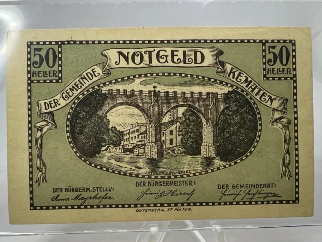 Banknote Austria NOTGELD 50 Heller 1920