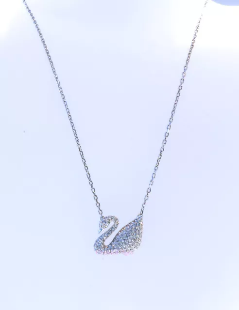 Swarovski Authentic Swan Pendant Necklace White Gold 5007735 Brand New In Box