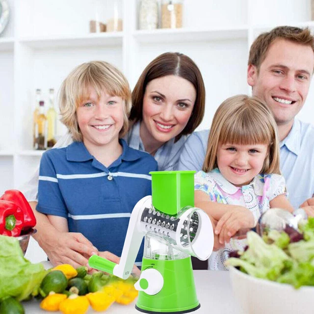 3-In-1 Rotary Food Slicer Chopper Cheese Grater Fruit Vegetable Shredder Cutter