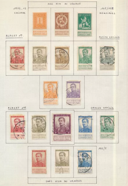 K4229 - BELGIQUE - Un Lot de Timbres avec charnière sur Feuille